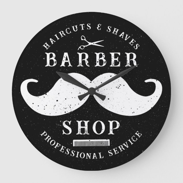 Relógio Grande Barber Mustache Compra Barbershop de Hairstylist M (Frente)