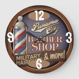 Relógio Grande Barber Shop Time on a