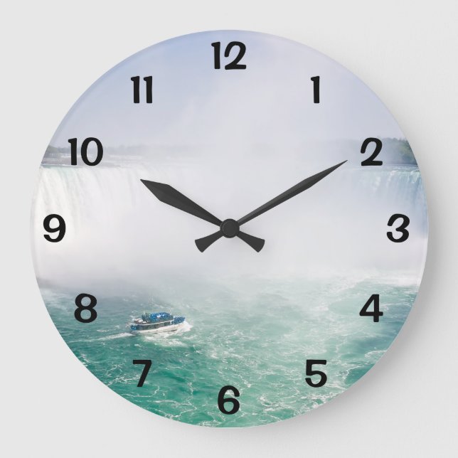 Relógio Grande Barcos e Ferradura Caem das Cataratas de Niágara (Frente)