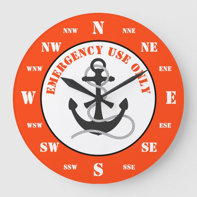 Relógio Grande Barcos engraçados, boias salva-vidas (Frente)