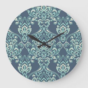Relógio Grande Barroco Floral Vintage Wallpaper