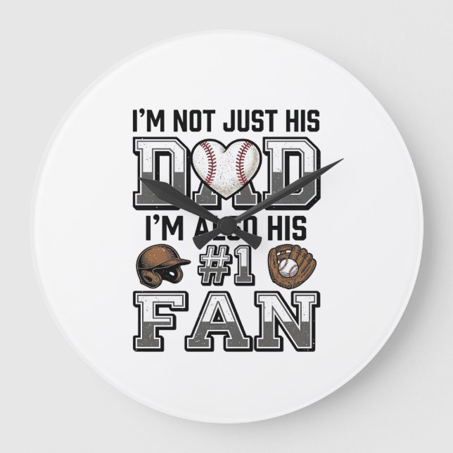 Relógio Grande Baseball Dad Number 1 Fan Vintage Shirt Design_1 (Frente)