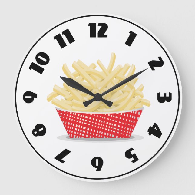 Relógio Grande Basket Of French Fries Clock (Frente)