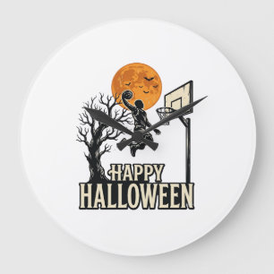 Relógio Grande Basquete de Halloween Feliz Halloween Esporte Vint