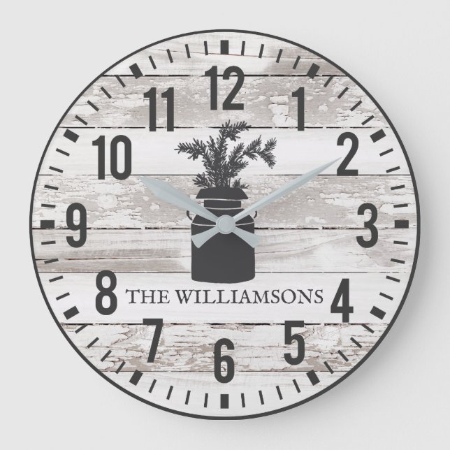 Relógio Grande Baterias Russas Nome Da Família Personalizada Leit (Frente)