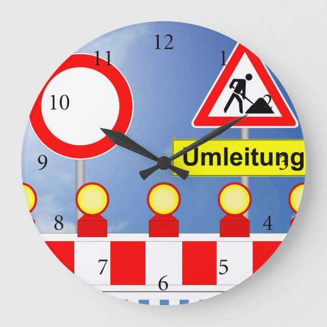 Relógio Grande Baustelle Durchfahrt verboten und Umleitung (Frente)