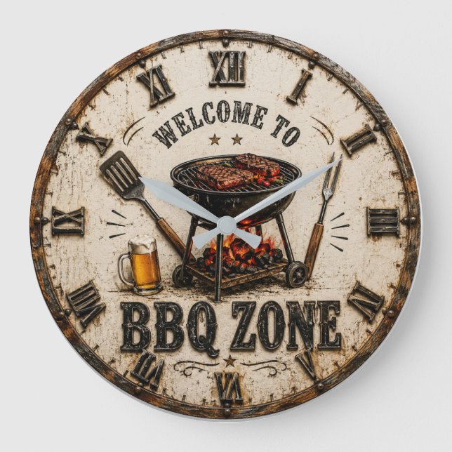 Relógio Grande BBQ Zone  Barbecue Grill (Frente)