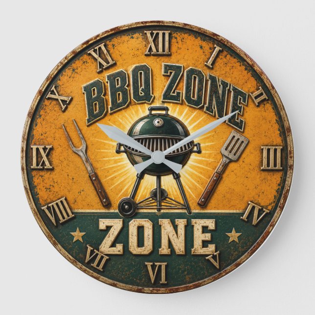 Relógio Grande BBQ Zone Rustic Grill Master Outdoor Kitchen (Frente)