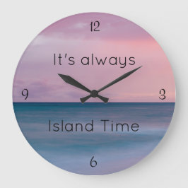Relógio Grande Beach Themed, Island Time Clock