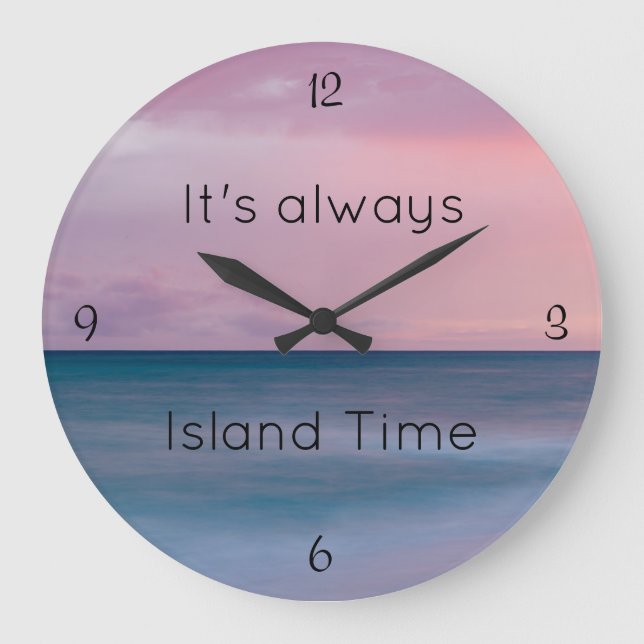 Relógio Grande Beach Themed, Island Time Clock (Frente)