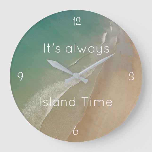 Relógio Grande Beach Themed, Island Time Clock (Frente)