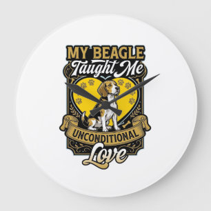 Relógio Grande Beagle Me Ensina o Amor Incondicional Coração e Pa
