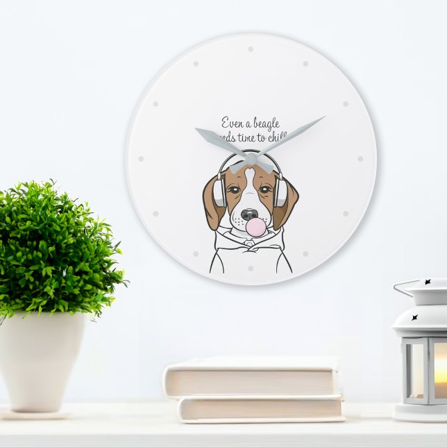 Relógio Grande Beagle Refrigerante com Bubblegum Cute Engraçado C (Criador carregado)