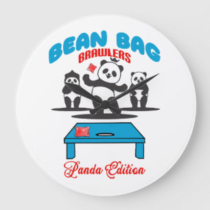 Relógio Grande Bean Bag Brawlers - Panda