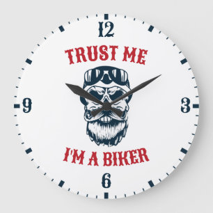 Relógio Grande Beard Scull Motociclos Acredite que sou um mot