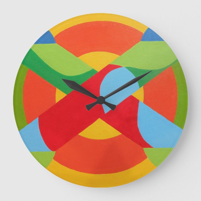 Relógio Grande Beautiful and Vibrant Colors! Large Wall Clock (Frente)