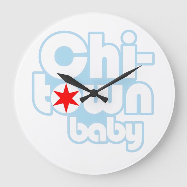 Relógio Grande bebê Chi-town, Chicago, Illinois v1b (Frente)