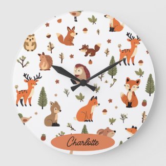 Relógio Grande Bebê Personalizado Boho Floresta