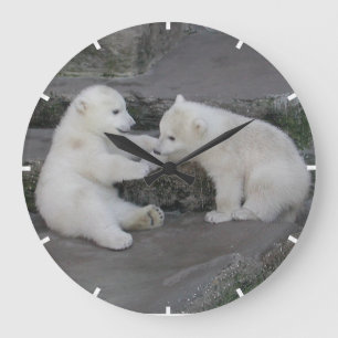 Relógio Grande Bebês de Urso Polar