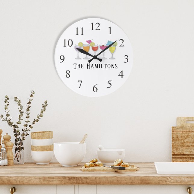 Relógio Grande Bebidas Coloridas Coloridas Simples Modernas (Criador carregado)