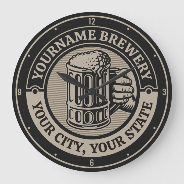 Relógio Grande Beer Breeke Personalizado Brewery Big Mug (Frente)