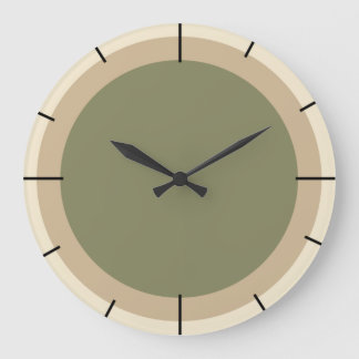 Relógio Grande Beige e sage verde