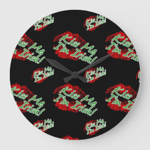 Relógio Grande Beije-me Sou Irish Clock - Black