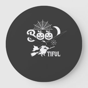 Relógio Grande Bela decoração de Halloween da bruxa da lua Design