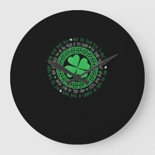 Relógio Grande Bênção Irlandesa Celtic Knot 4 Leaf Clover - Ruas