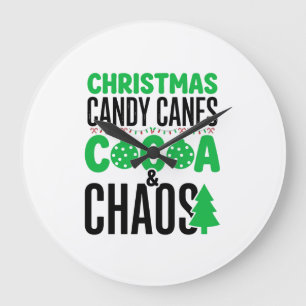 Relógio Grande Bengalas de Natal Cacau Caos Design
