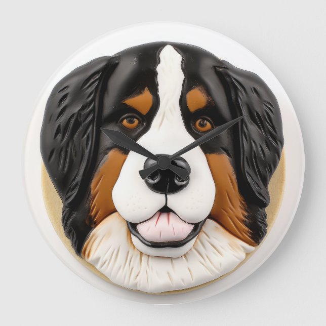 Relógio Grande Bernese Mountain Dog 3D Inspirou (Frente)