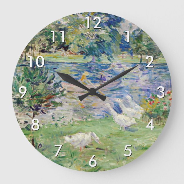 Relógio Grande Berthe Morisot - Rapariga num Barco com Gansos (Frente)