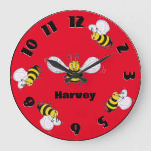 Relógio Grande Betty Bee and Busy Bees Round Wall Clock
