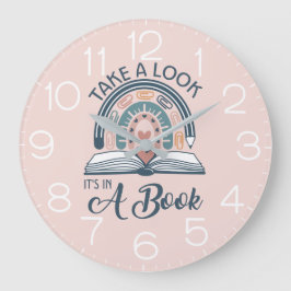 Relógio Grande Biblioteca do Arco-Íris do Boho Lendo Está em um L