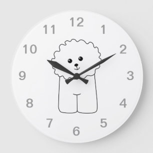 Relógio Grande Bichon Frise, cão bonito
