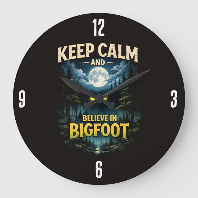 Relógio Grande Bigfoot Sasquatch Clock (Frente)