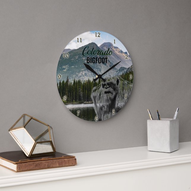 Relógio Grande BIGFOOT SASQUATCH PORTRAICH Wall Clock (Escritório)