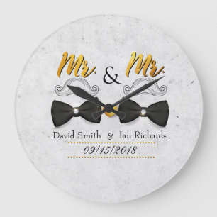 Relógio Grande bigode e arco para o Sr. e o Sr.