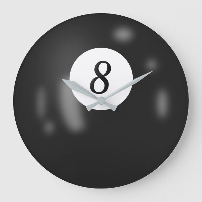 Relógio Grande Billiard 8 Ball (Frente)