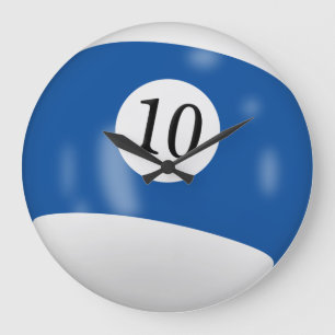 Relógio Grande Billiard Ball Número 10