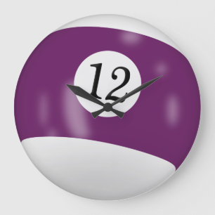 Relógio Grande Billiard Ball Número 12
