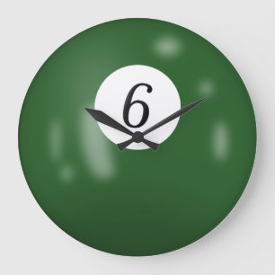Relógio Grande Billiard Ball Número 6