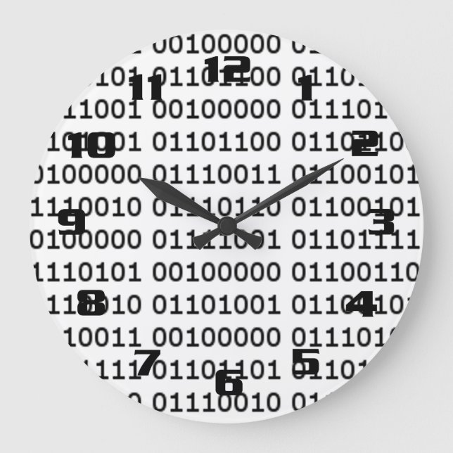 Relógio Grande binary code Pattern (Frente)