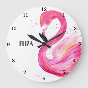 Relógio Grande Bird Tropical Bird Willife Watch, de cor rosa-rosa