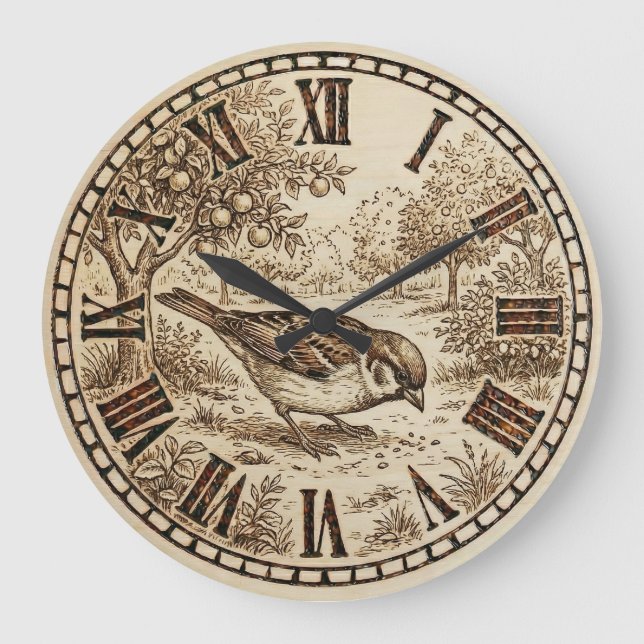 Relógio Grande  Bird Wall Clock  (Frente)