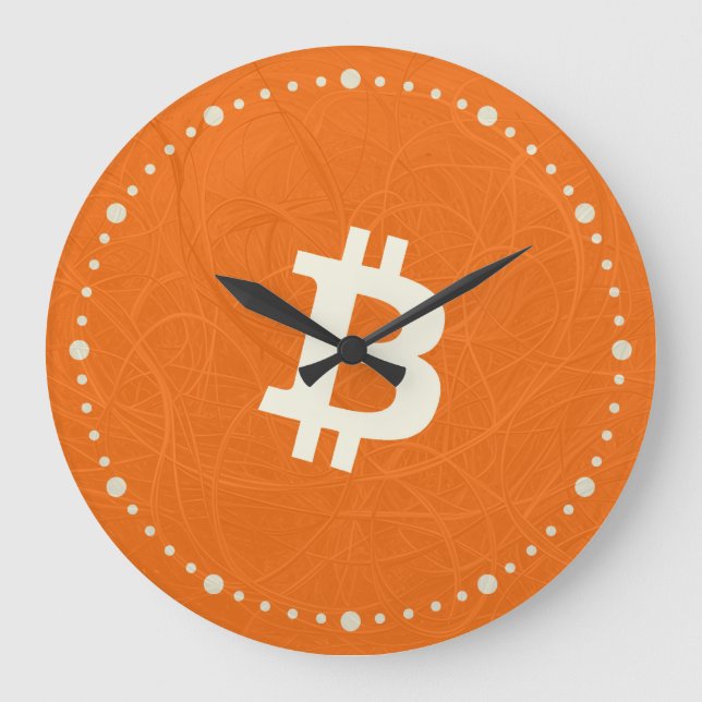 Relógio Grande Bitcoin Classic Laranja (Neurônio) (Frente)