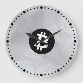 Relógio Grande Bitcoin Cristal Branco