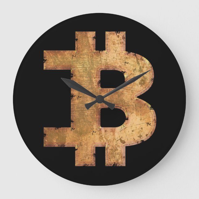 RELÓGIO GRANDE BITCOIN - LETRA B VINTAGEM CRYPTOCURRENCY GIFT (Frente)