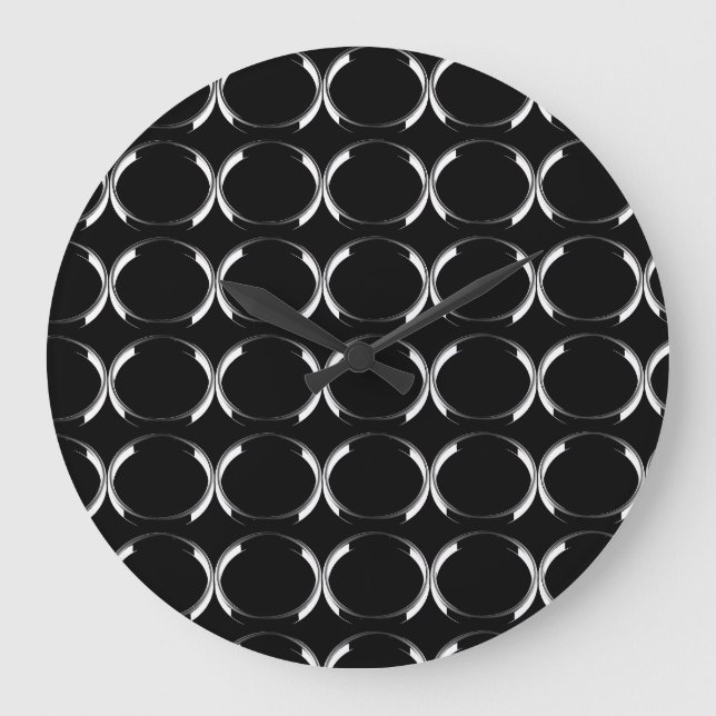 Relógio Grande Black and Silver X and O throw pillow (Frente)