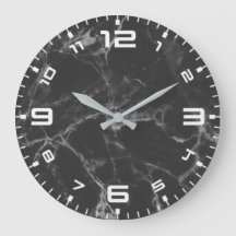 Black Marble Large Wall Clock